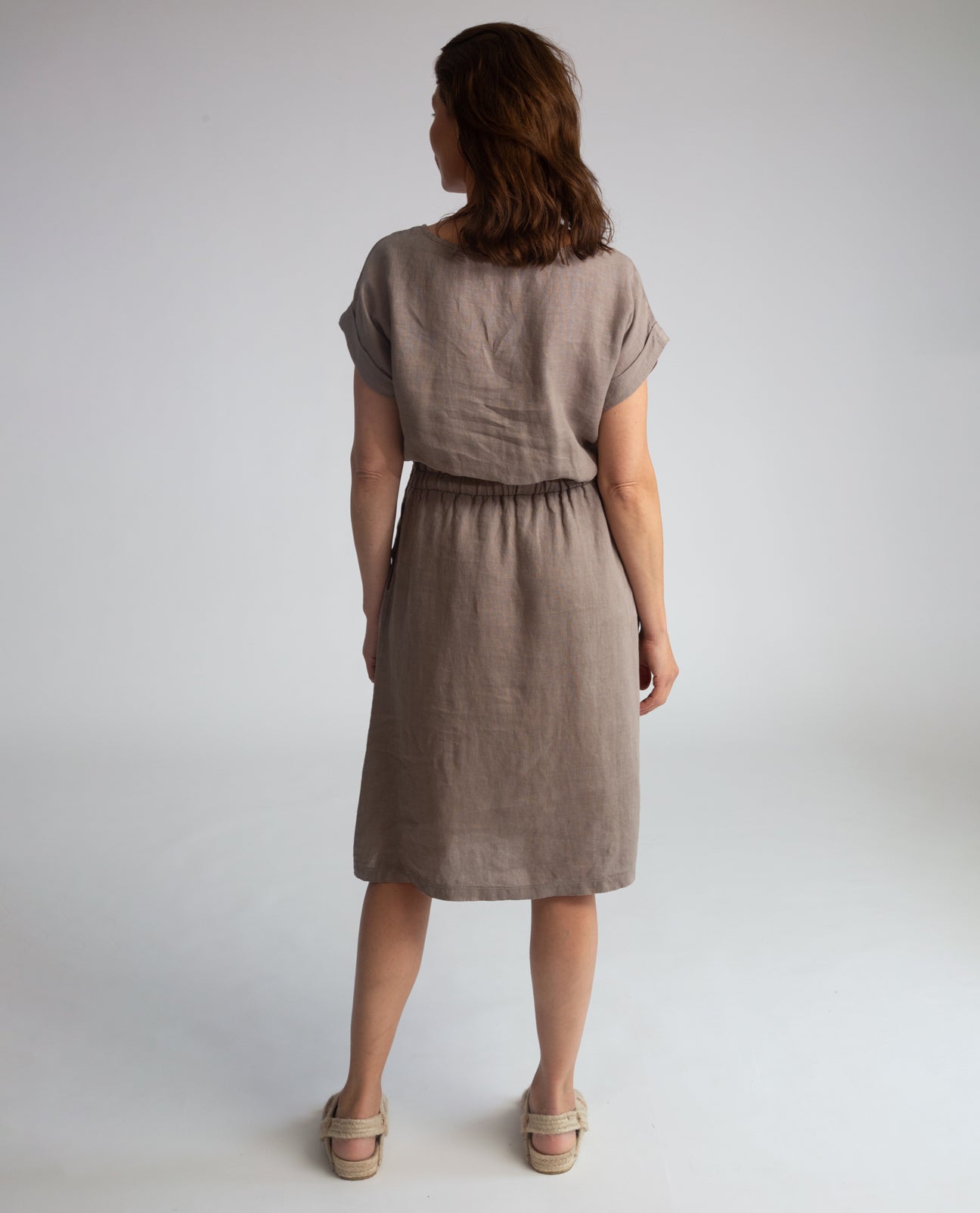 Marissa-May Linen Dress in Olive