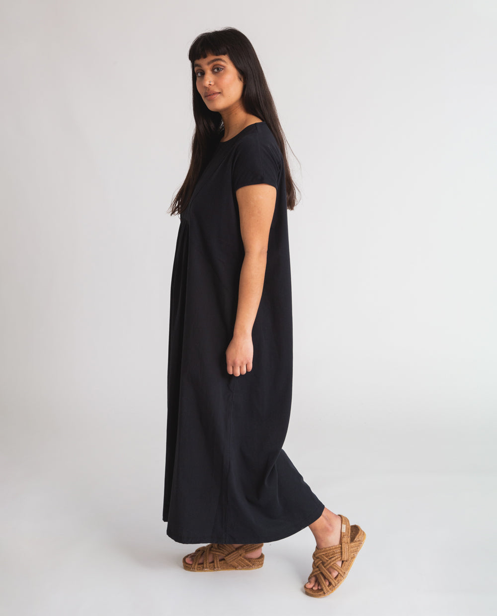 Maud Organic Cotton Dress In Black