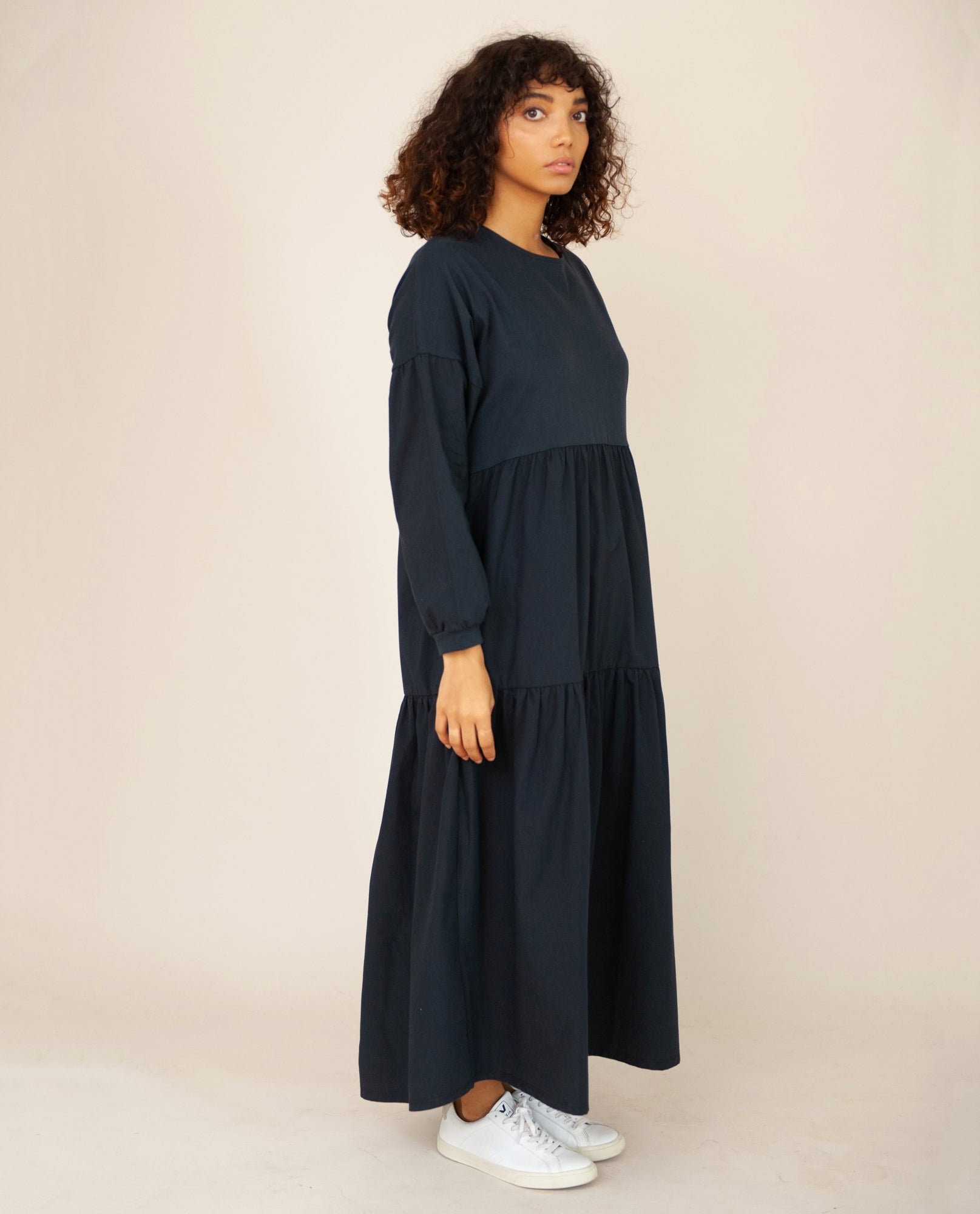 MIRABELLE Organic Cotton Dress In Deep Indigo