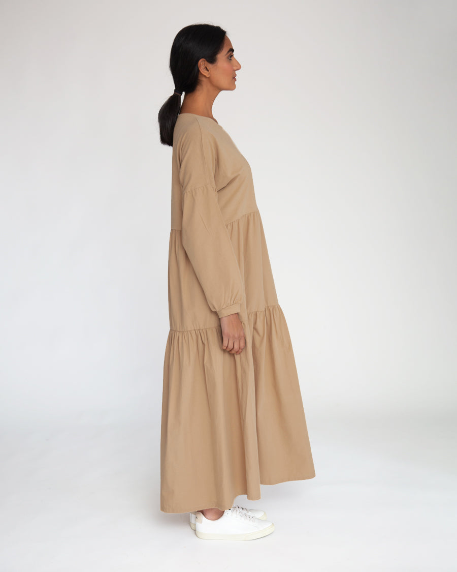 Mirabelle Organic Cotton Dress In Camel