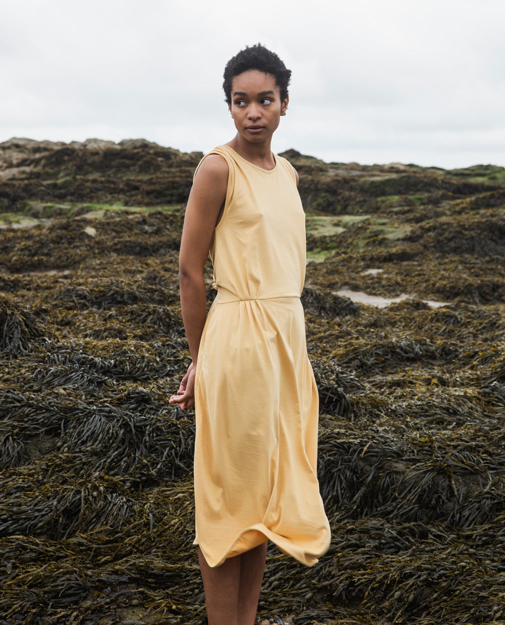 Mulberry Organic Cotton Dress In Gold
