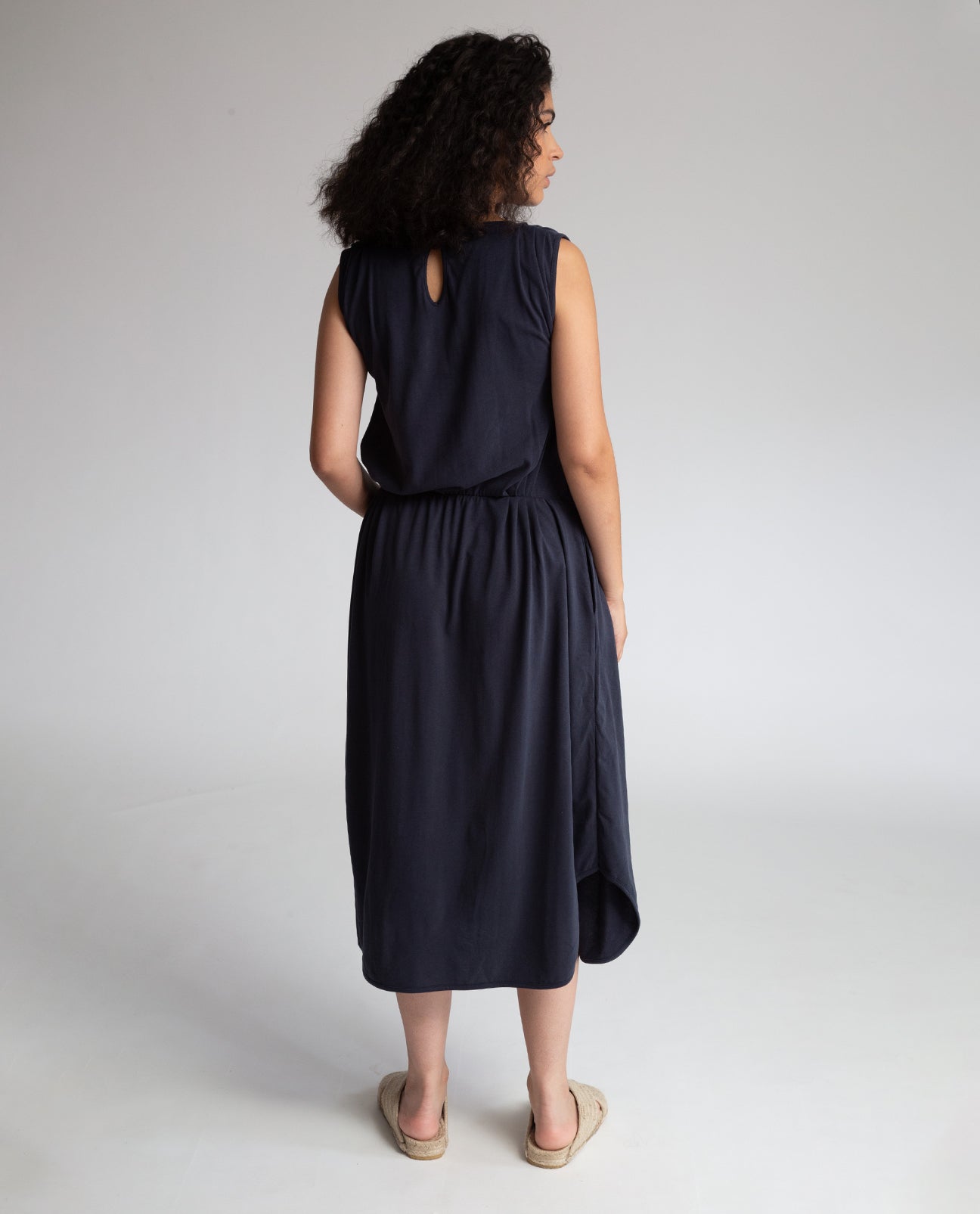 Mulberry Organic Cotton Dress In Navy