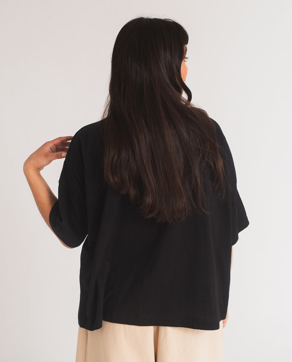 Naomi-May Organic Cotton & Linen Shirt In Black