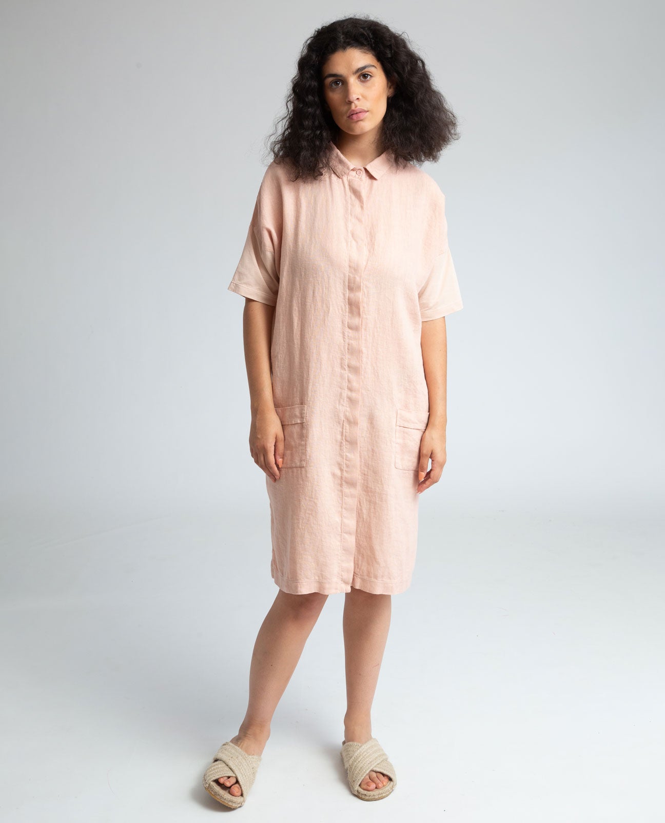 Natasha-May Organic Cotton & Linen Dress In Crepe
