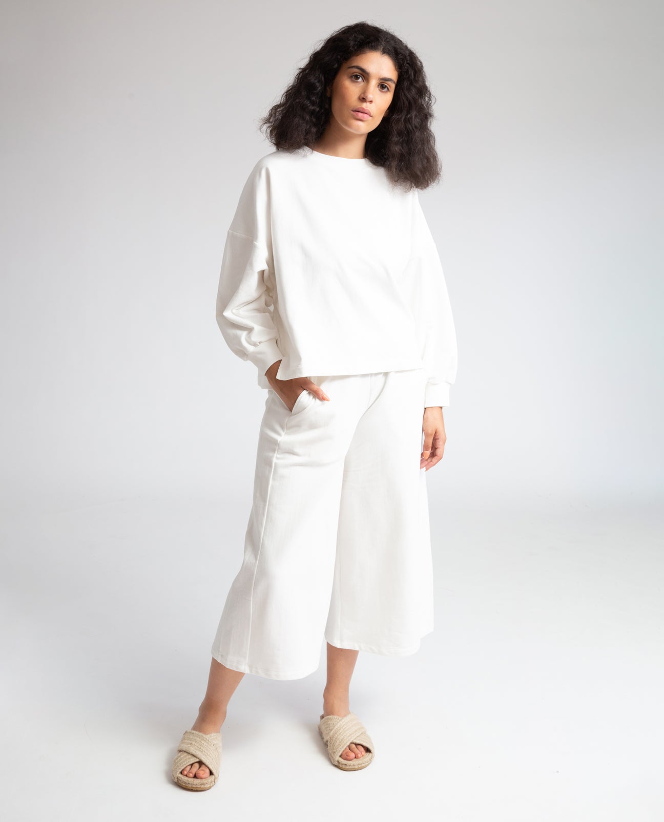 Nicky Organic Cotton Trousers In Ivory