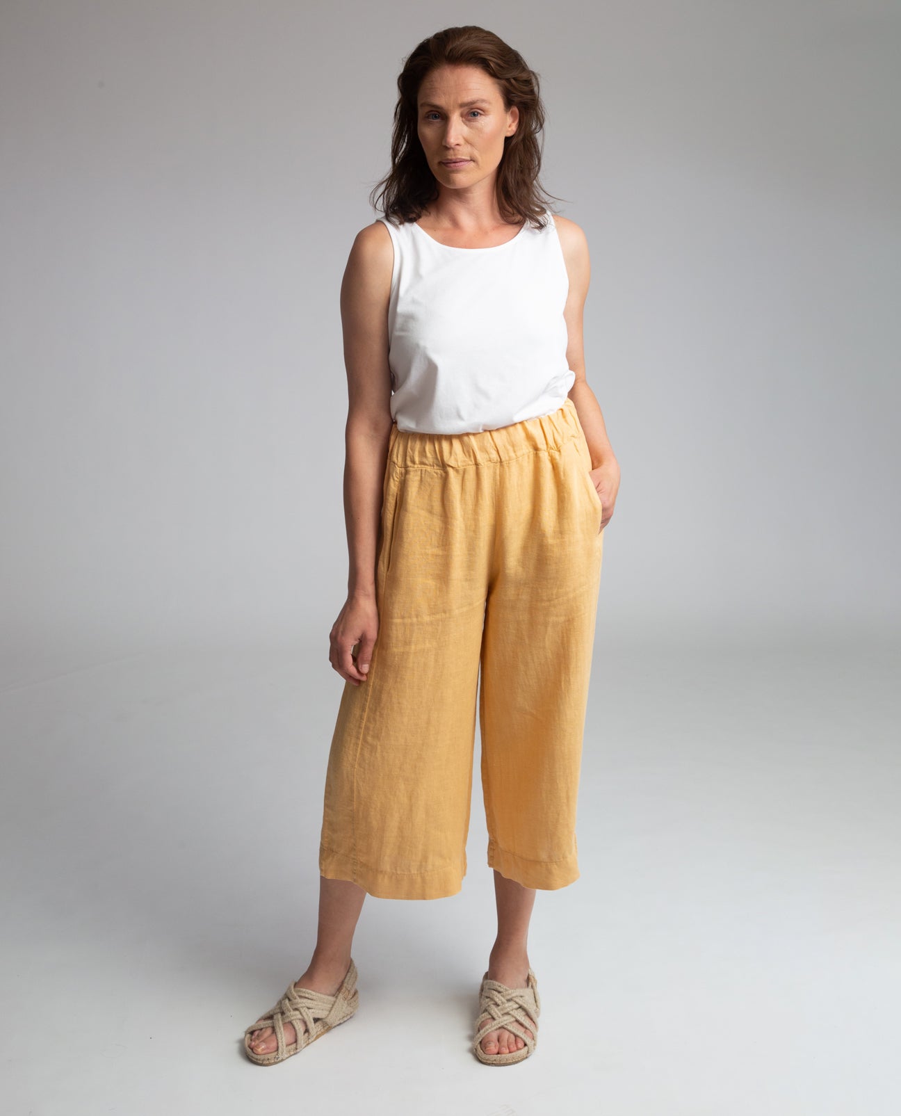 Nicole-May Linen Trousers in Sunflower