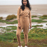 Nina Organic Cotton Jumpsuit In Fawn