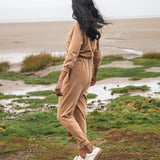 Nina Organic Cotton Jumpsuit In Fawn