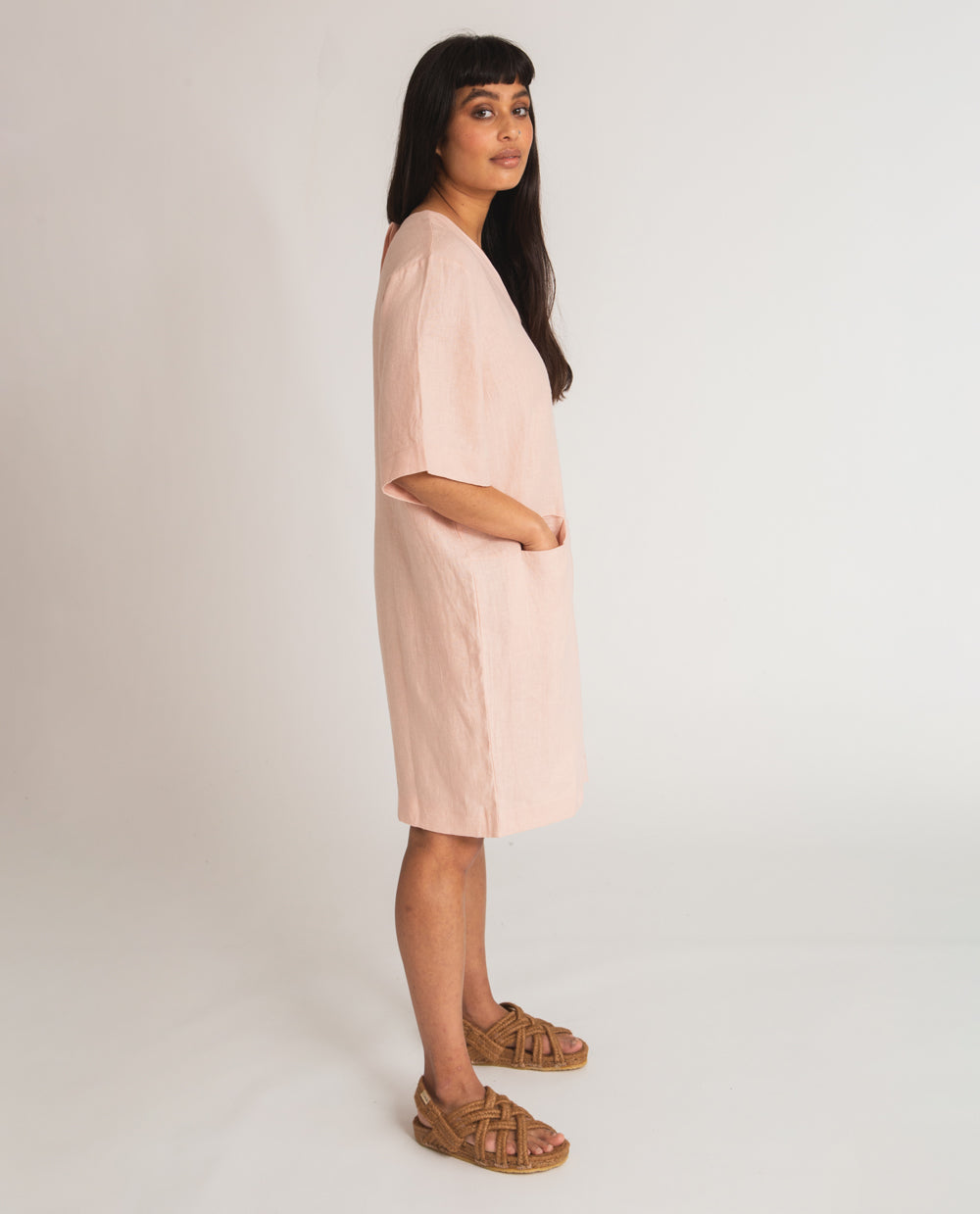 Nova Linen Jumpsuit In Rose