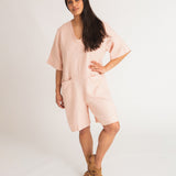 Nova Linen Jumpsuit In Rose