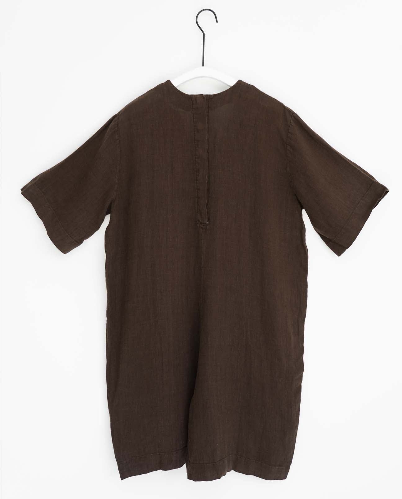 Nova Linen Jumpsuit In Chocolate