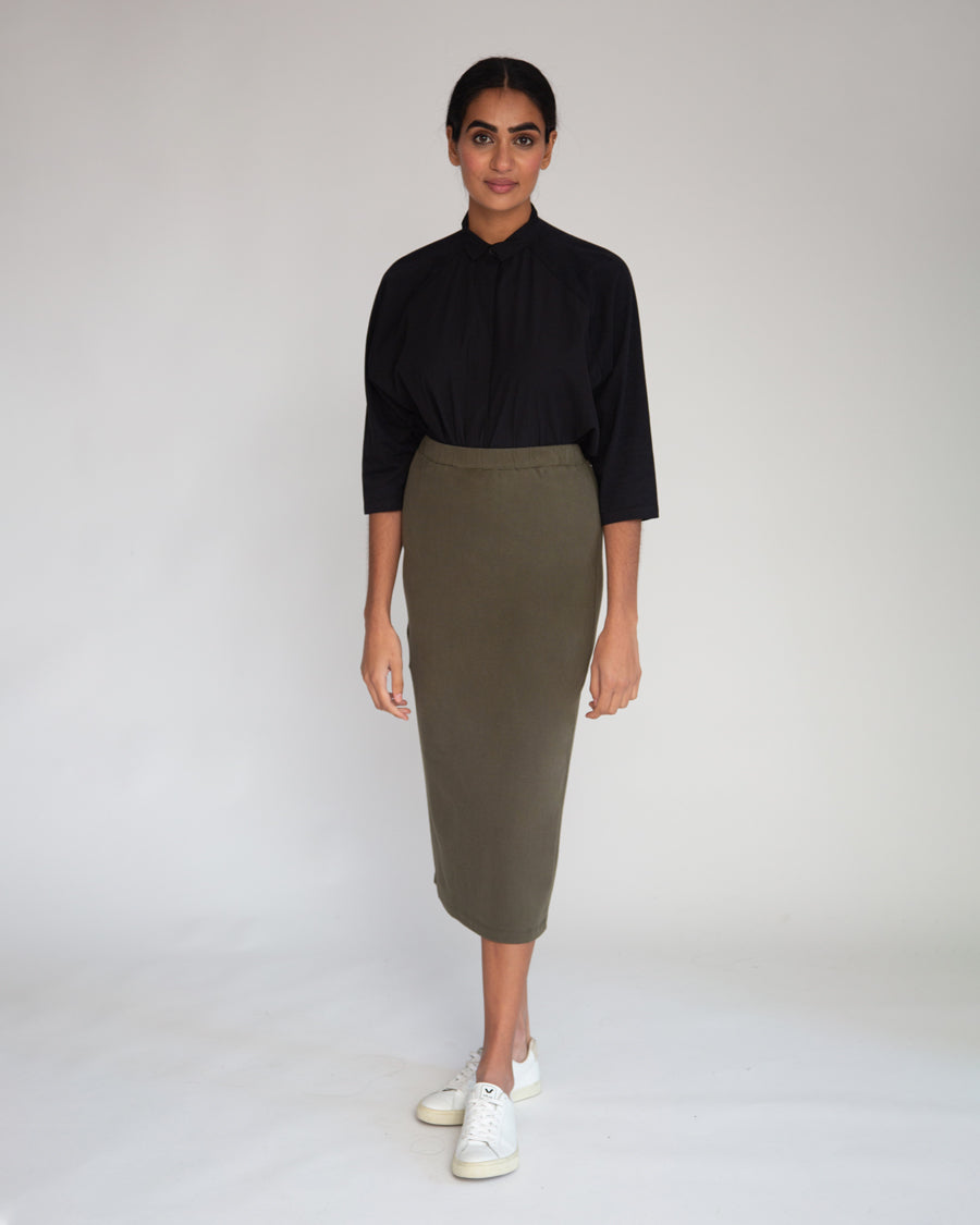 Pam Organic Cotton Skirt In Army