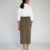 Pam-Sue Organic Cotton Skirt In Army & Tan