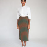 Pam-Sue Organic Cotton Skirt In Army & Tan