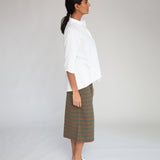 Pam-Sue Organic Cotton Skirt In Army & Tan