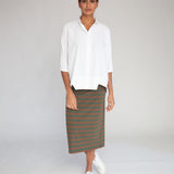 Pam-Sue Organic Cotton Skirt In Army & Tan