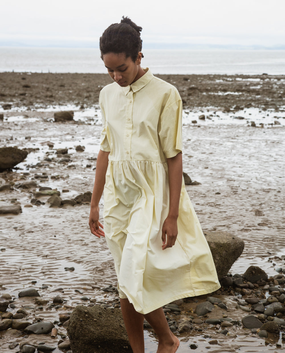 Patsy Organic Cotton Dress In Soft Green