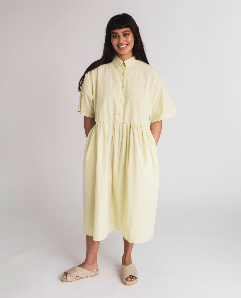 Patsy Organic Cotton Dress In Soft Green