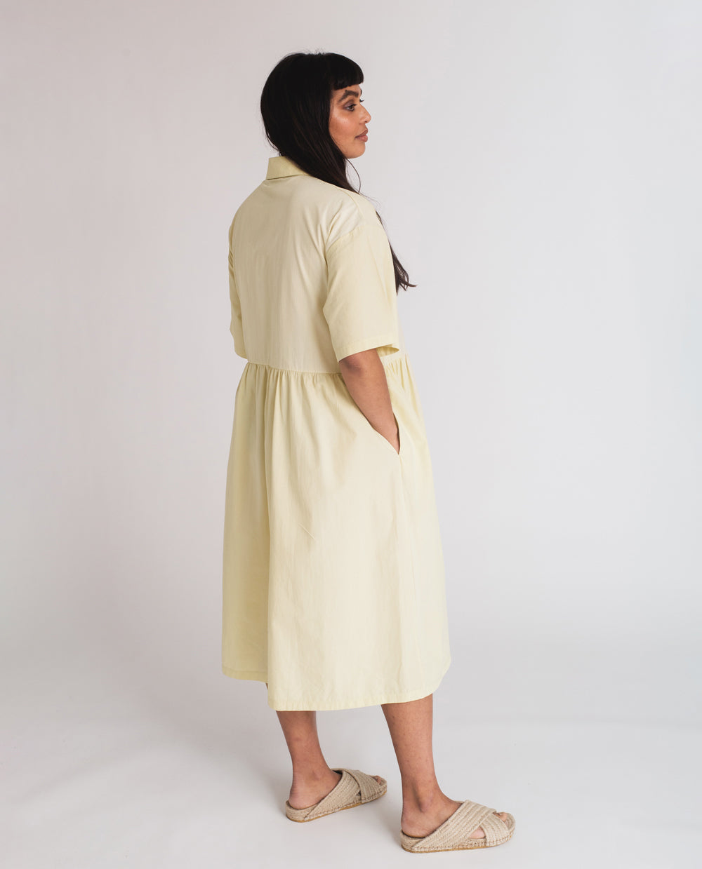 Patsy Organic Cotton Dress In Soft Green