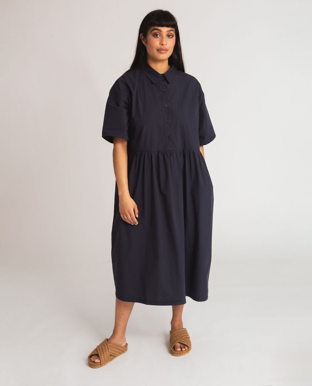 Patsy Organic Cotton Dress In Navy