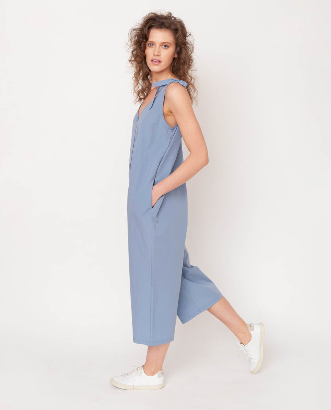 Penelope Organic Cotton Jumpsuit In Sky