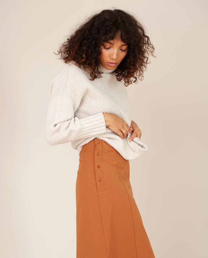 PHILLIS Organic Cotton Skirt In Coffee