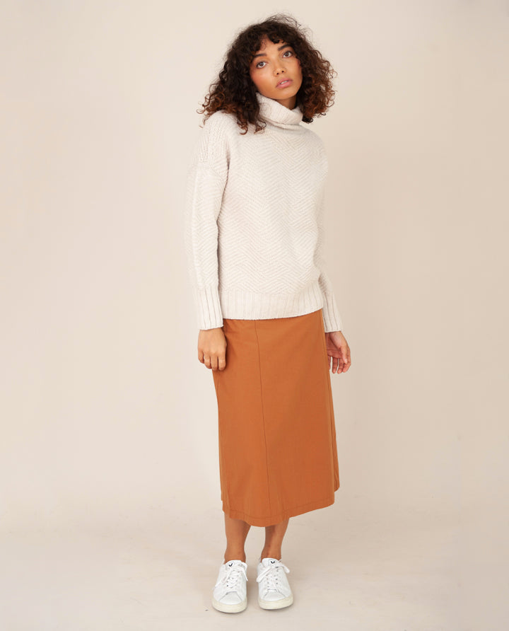 PHILLIS Organic Cotton Skirt In Coffee