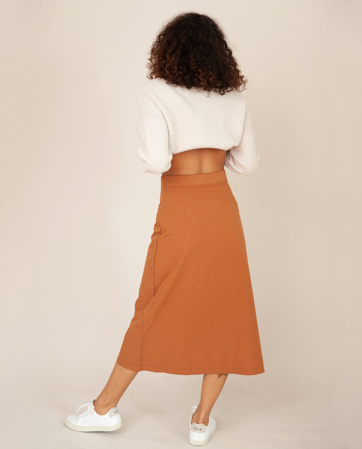 PHILLIS Organic Cotton Skirt In Coffee