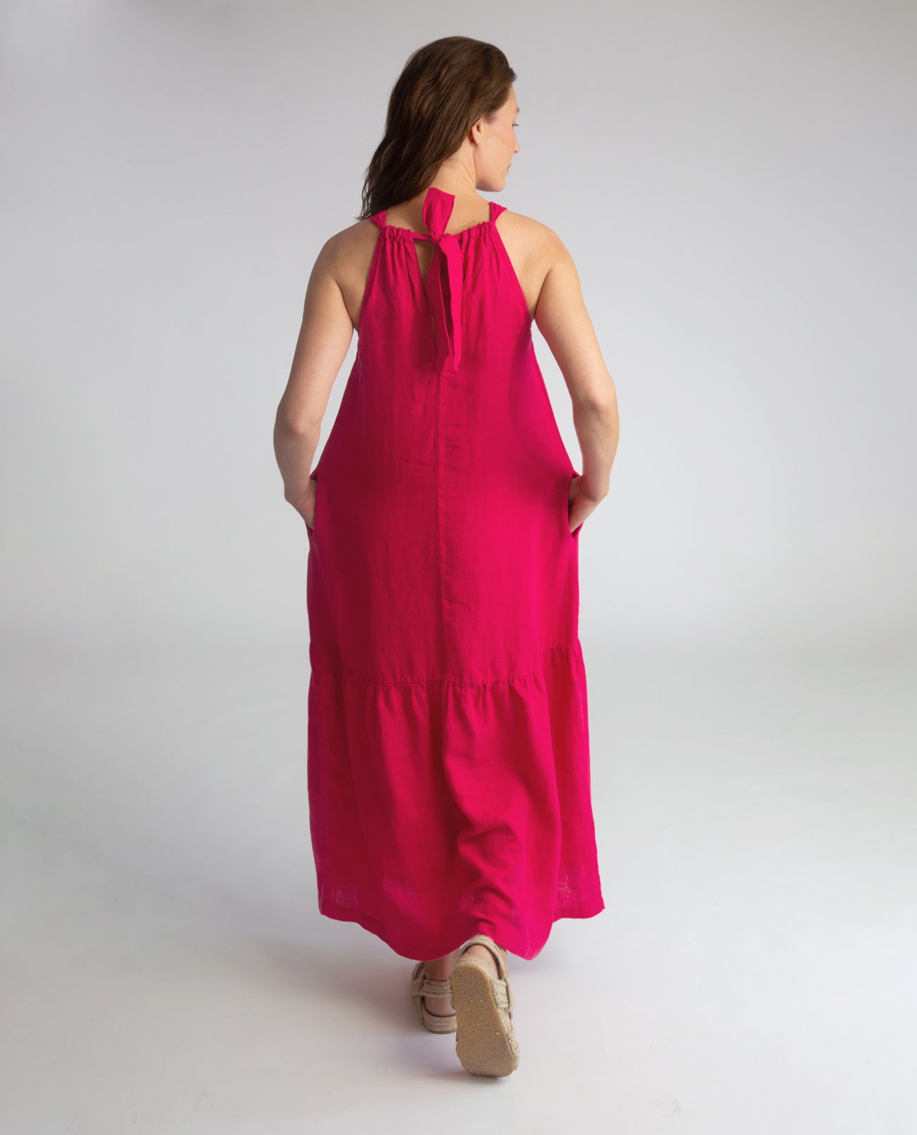 Priya Linen Dress In Orchid