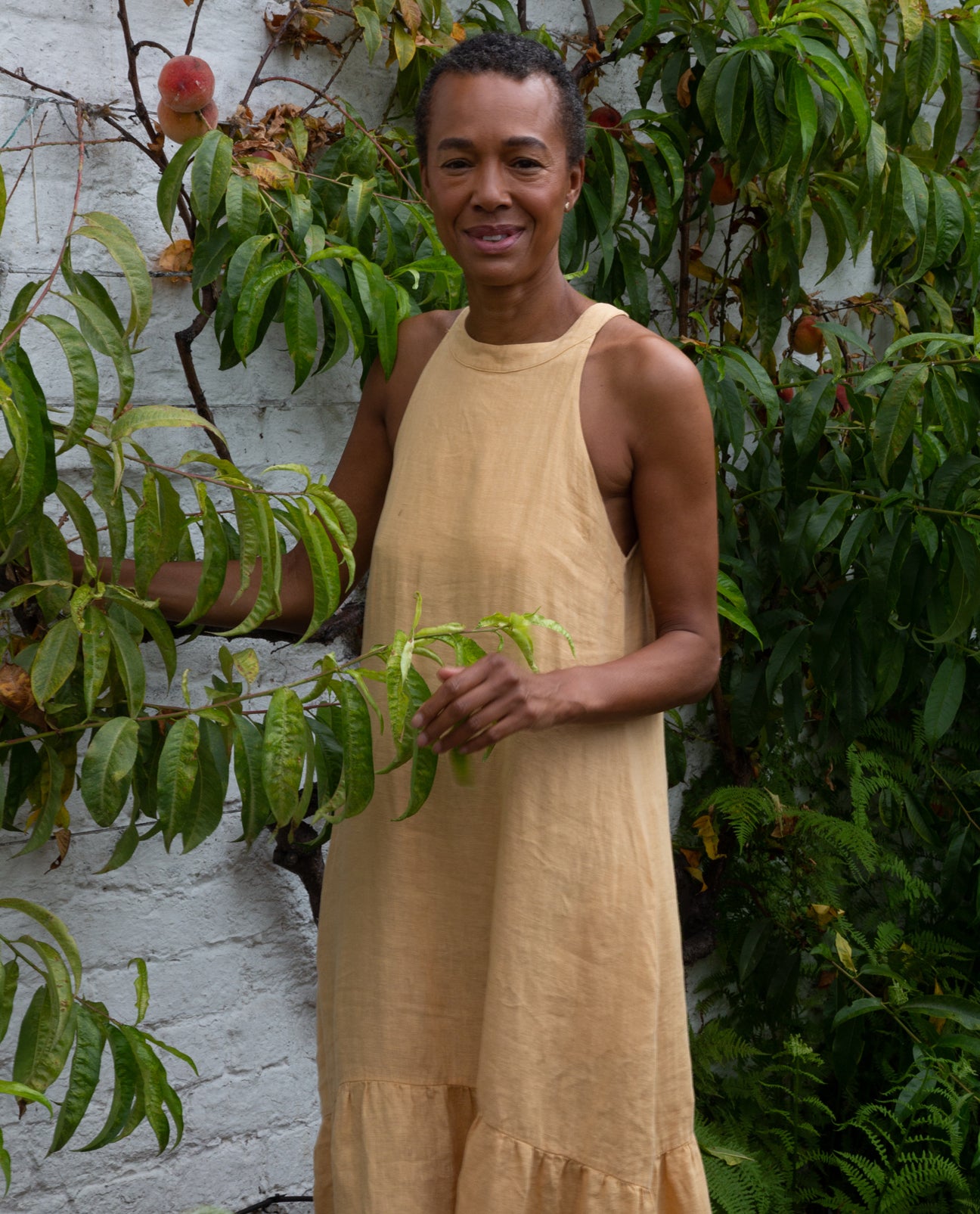 Priya Linen Dress In Sunflower