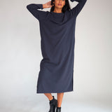 Raina Organic Cotton Dress In Navy
