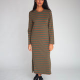 Raina-Sue Organic Cotton Dress In Army & Tan
