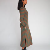 Raina-Sue Organic Cotton Dress In Army & Tan