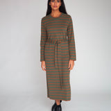Raina-Sue Organic Cotton Dress In Army & Tan