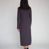 Raina-Sue Organic Cotton Dress In Navy & Chocolate
