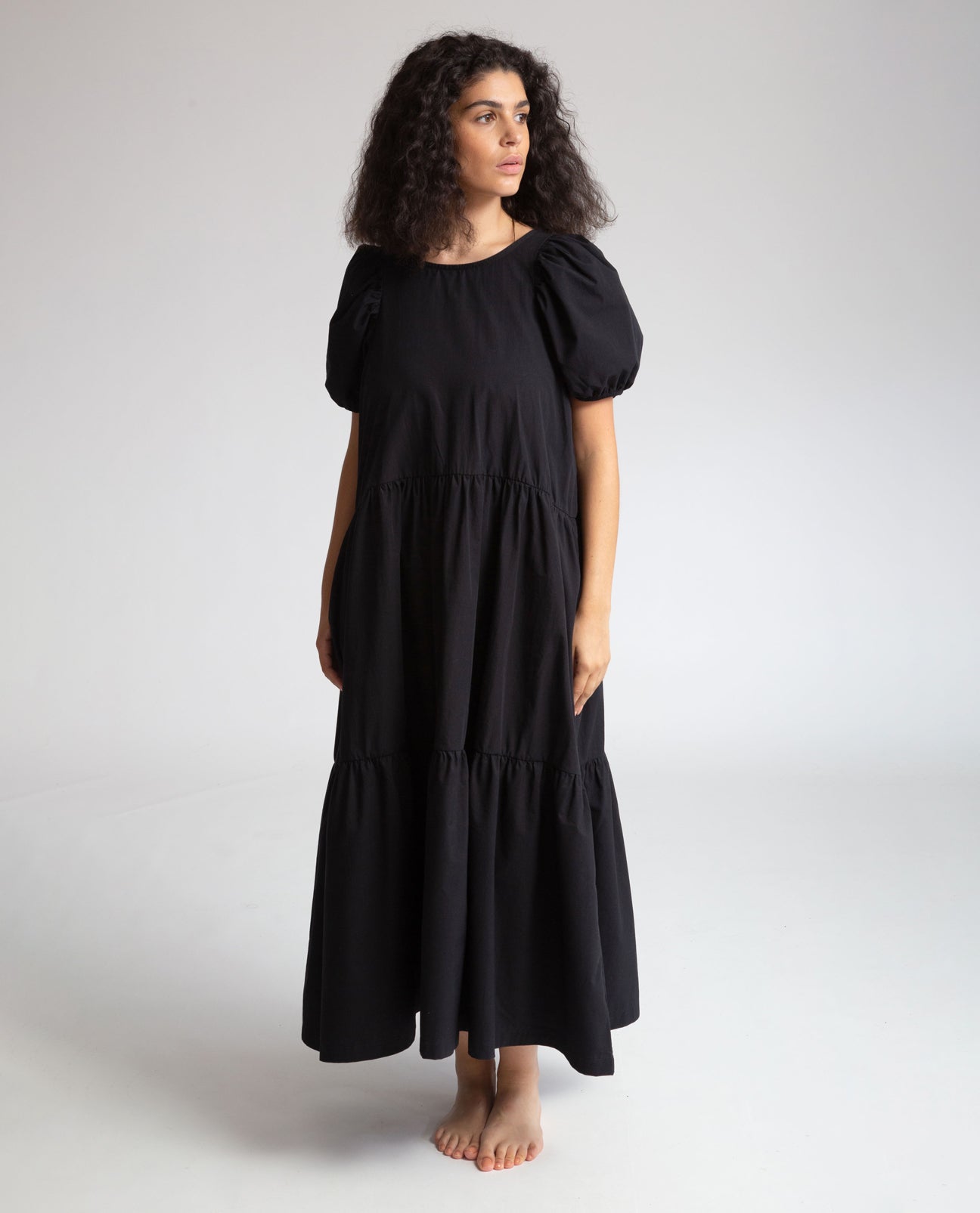 Regina Organic Cotton Dress In Black