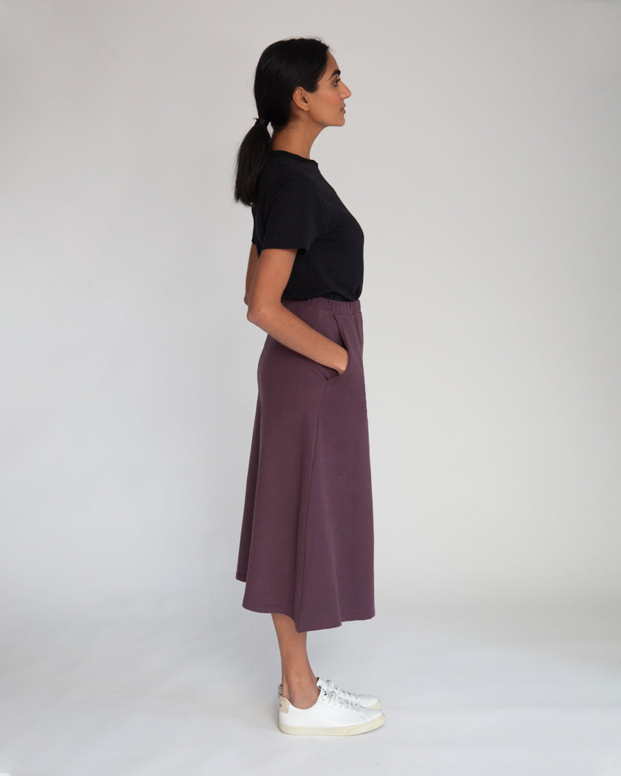Ronda Organic Cotton Skirt In Plum