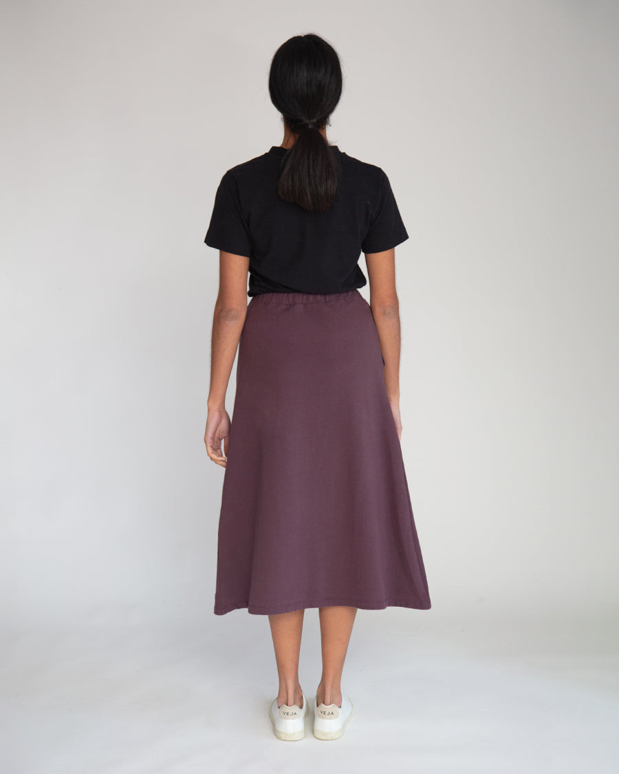 Ronda Organic Cotton Skirt In Plum