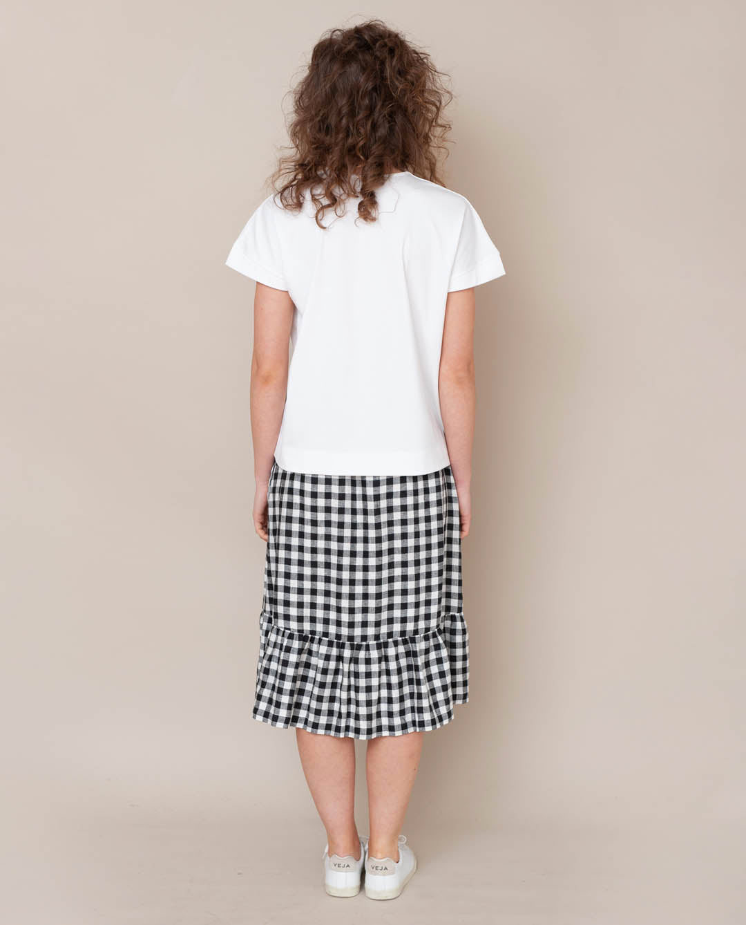Rose-Gee Linen Skirt In Gingham
