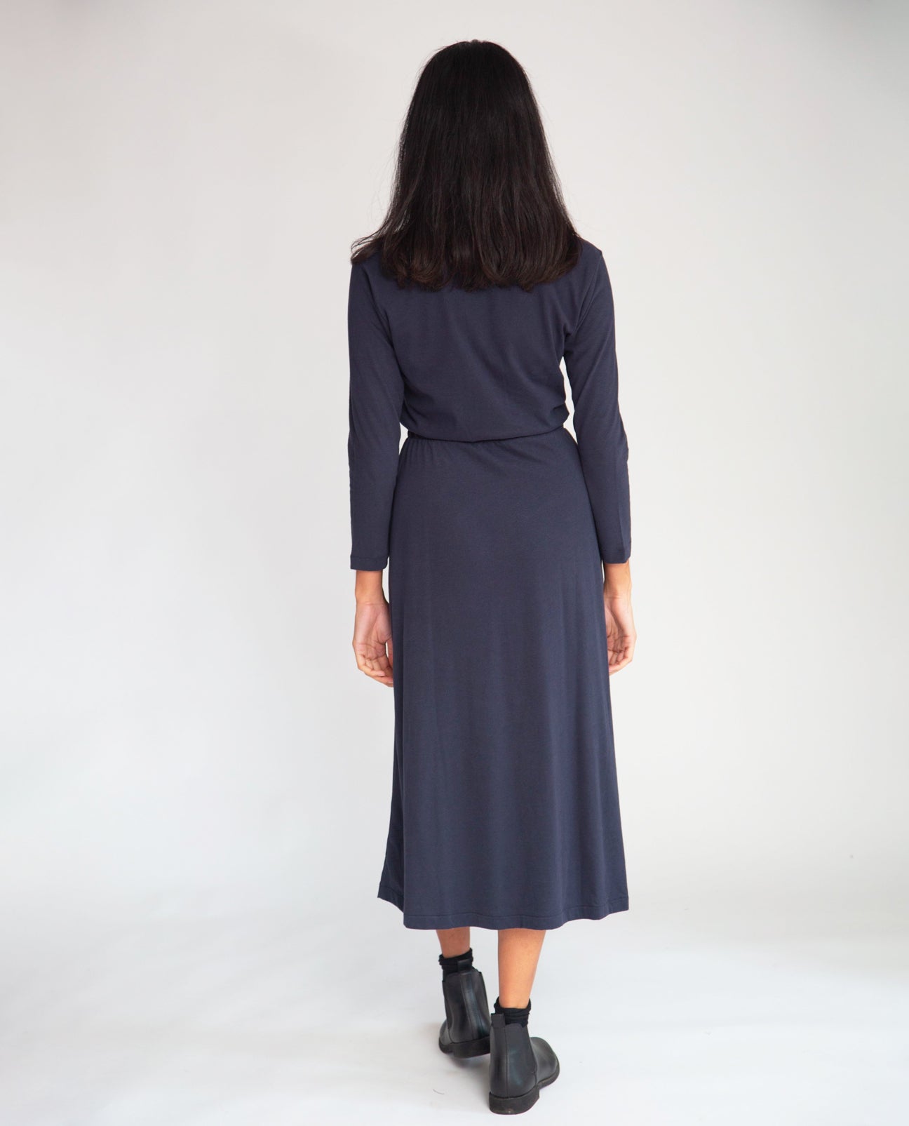 Ruth Organic Cotton Dress In Navy