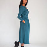 Ruth Organic Cotton Dress In Teal