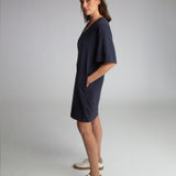 Sasha Organic Cotton Dress In Navy