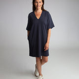 Sasha Organic Cotton Dress In Navy