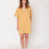 Sasha Organic Cotton Dress In Honey