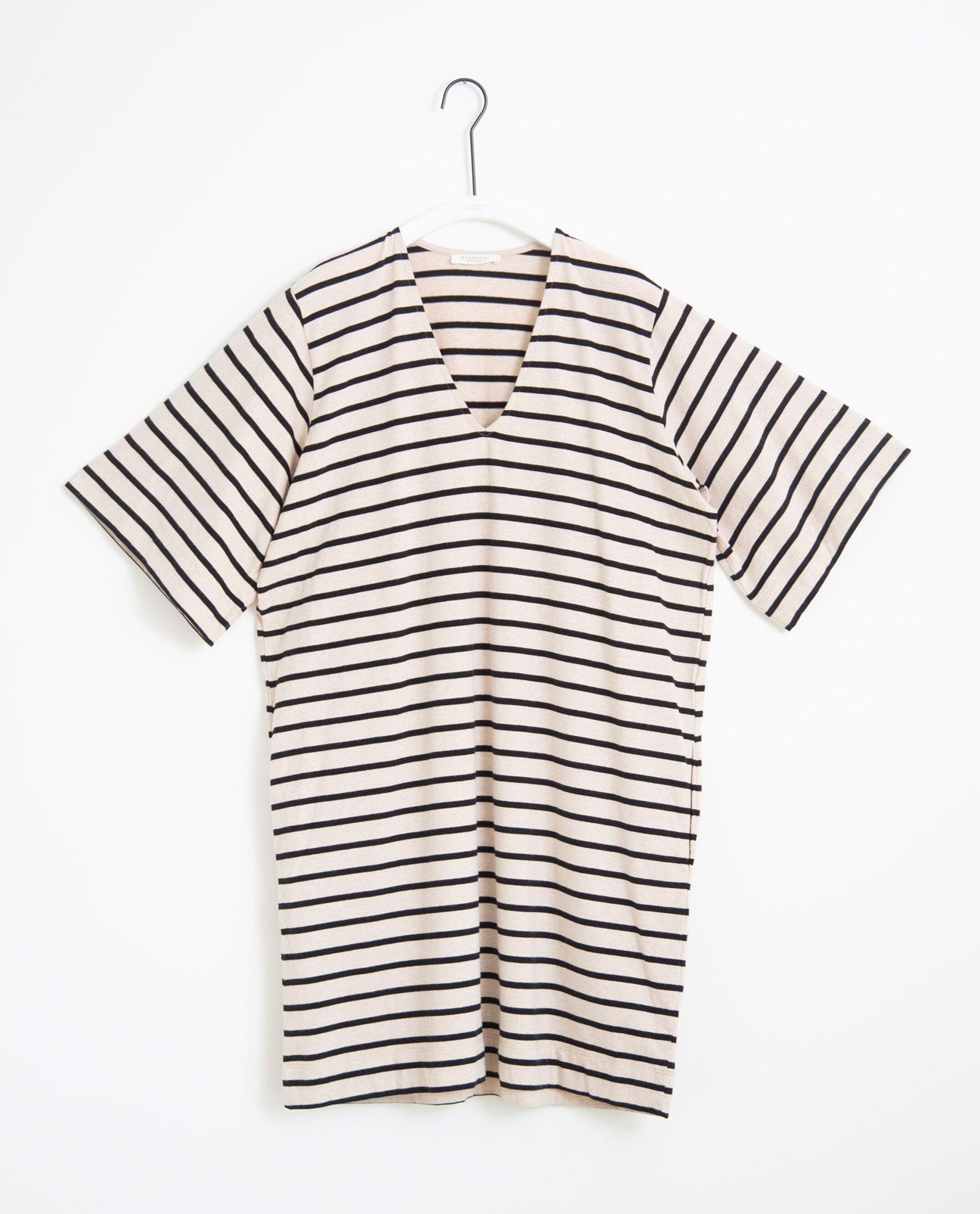 Sasha-Sue Organic Cotton Dress In Bone Marl & Black