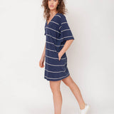 Sasha-Sue Organic Cotton Dress In Midnight & Natural