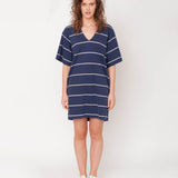 Sasha-Sue Organic Cotton Dress In Midnight & Natural