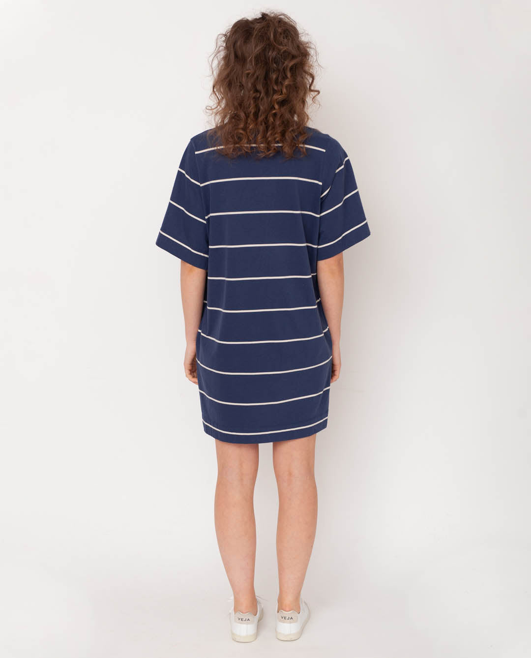 Sasha-Sue Organic Cotton Dress In Midnight & Natural