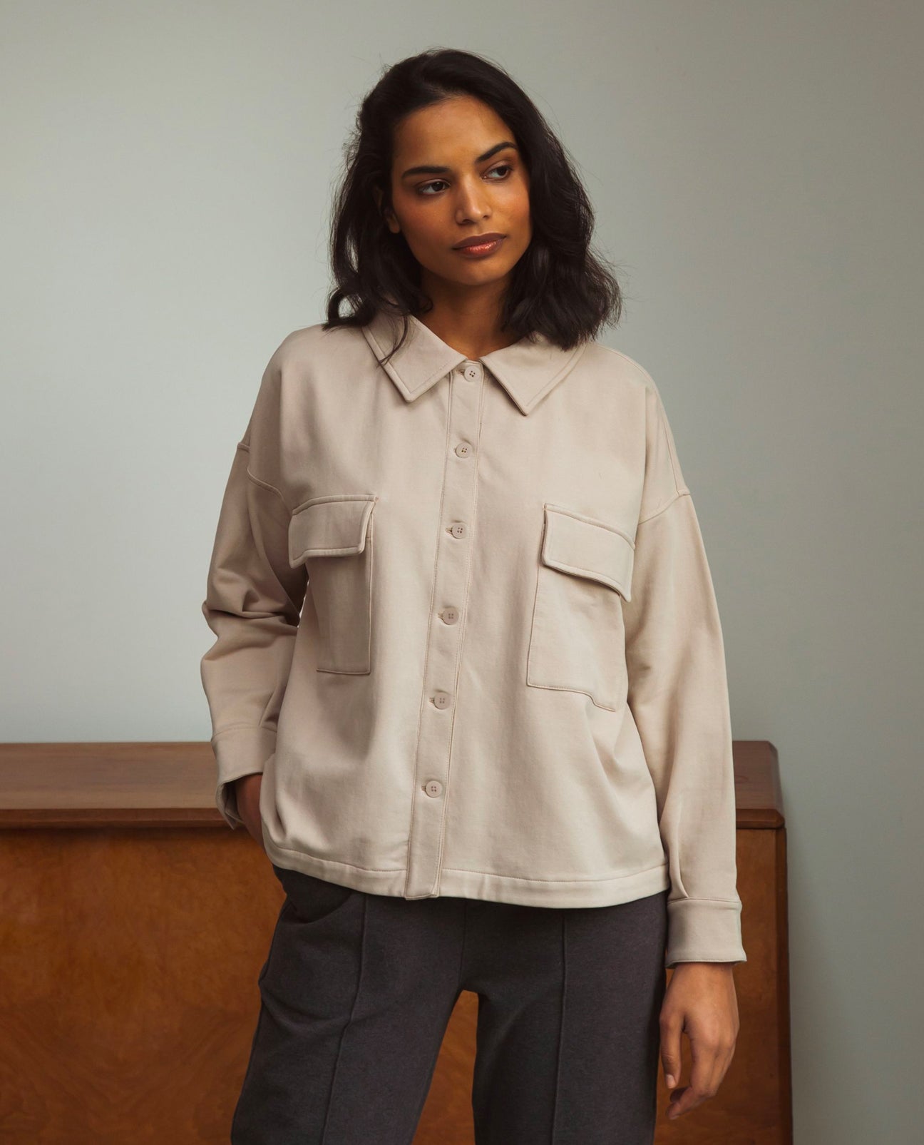 Selma Organic Cotton Shirt In Sand