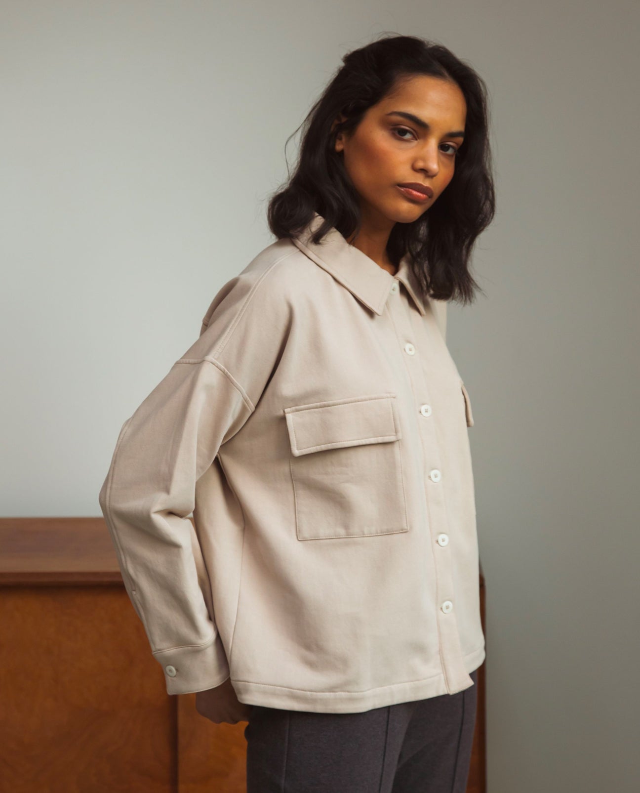 Selma Organic Cotton Shirt In Sand